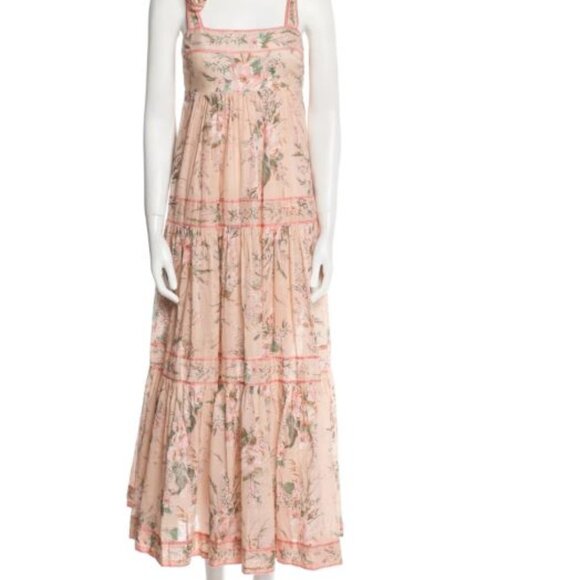 Zimmermann Moonshine Tie Shoulder Floral Linen Blend Dress - Picture 2 of 7